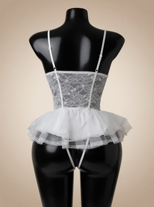 Bridal Whisper white corset back view