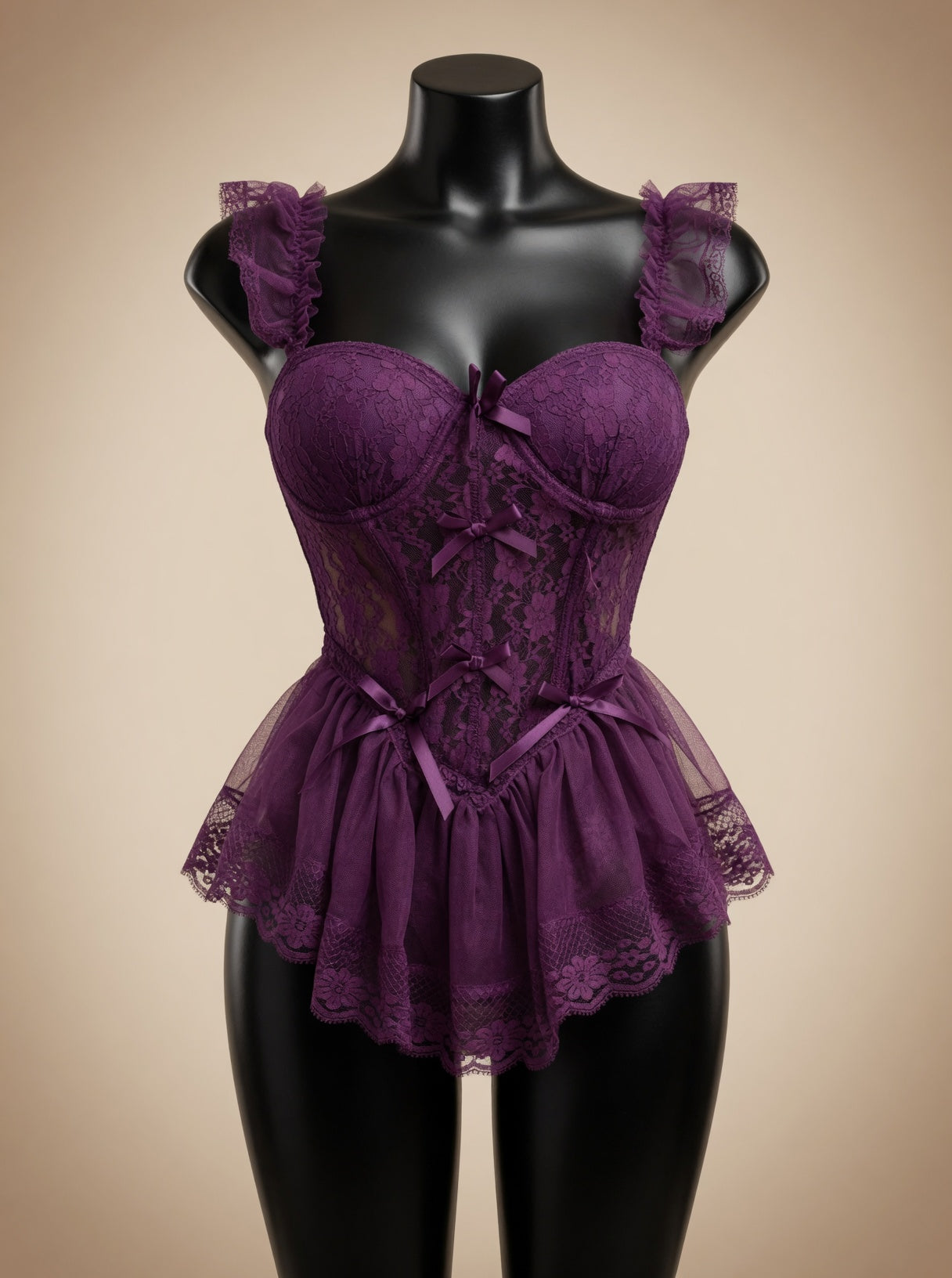 Noor Desire Deep Purple babydoll front