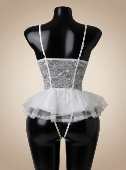 Bridal Whisper white corset back view