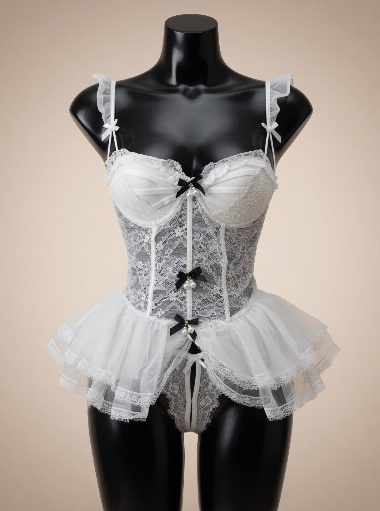 Bridal Whisper white corset front view