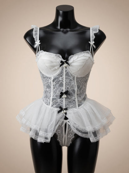 Bridal Whisper white corset front view