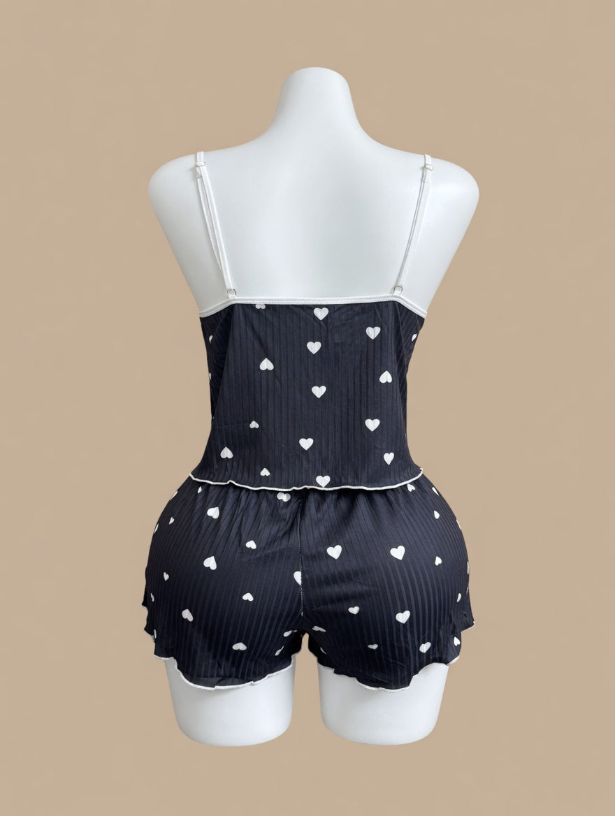 Sweetheart Dream Set Black white hearts back