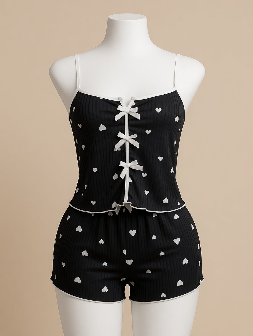 Sweetheart Dream Set Black white hearts front