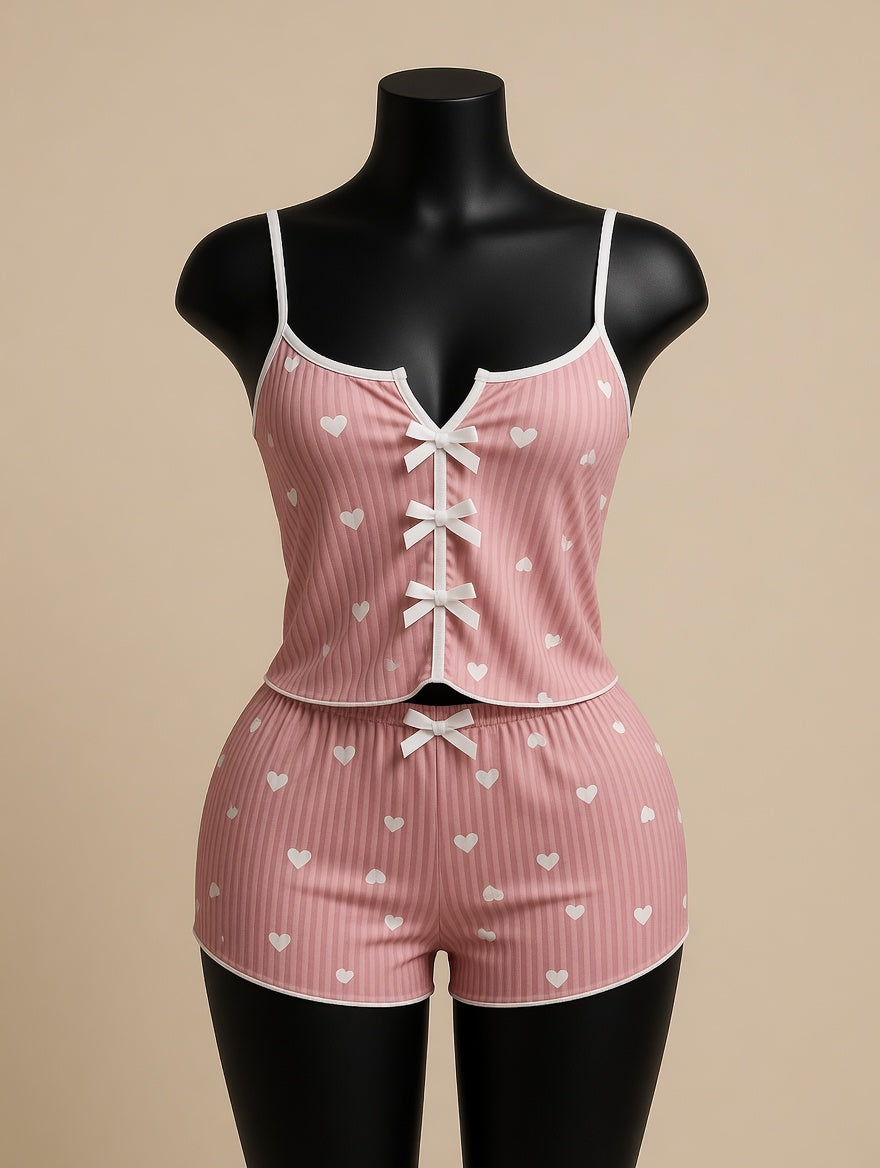 Sweetheart Dream Set Pink white hearts front