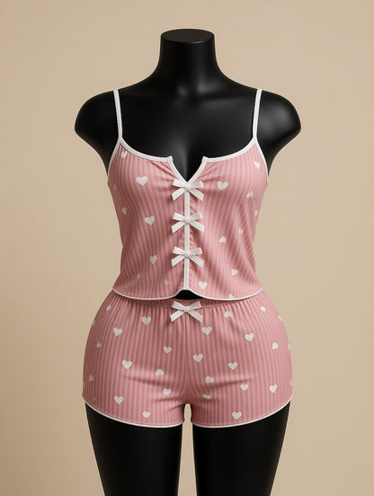 Sweetheart Dream Set Pink white hearts front