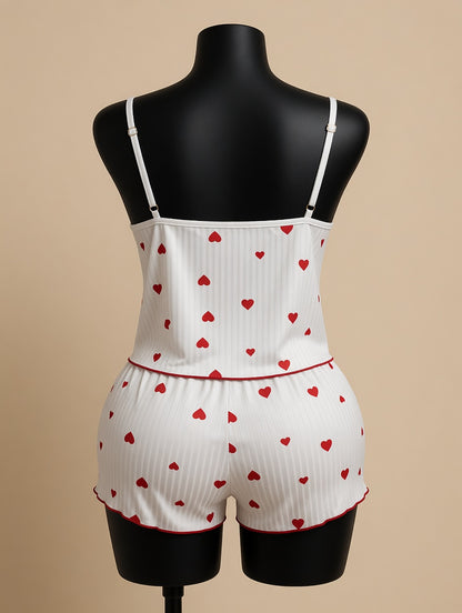 Sweetheart Dream Set White red hearts back