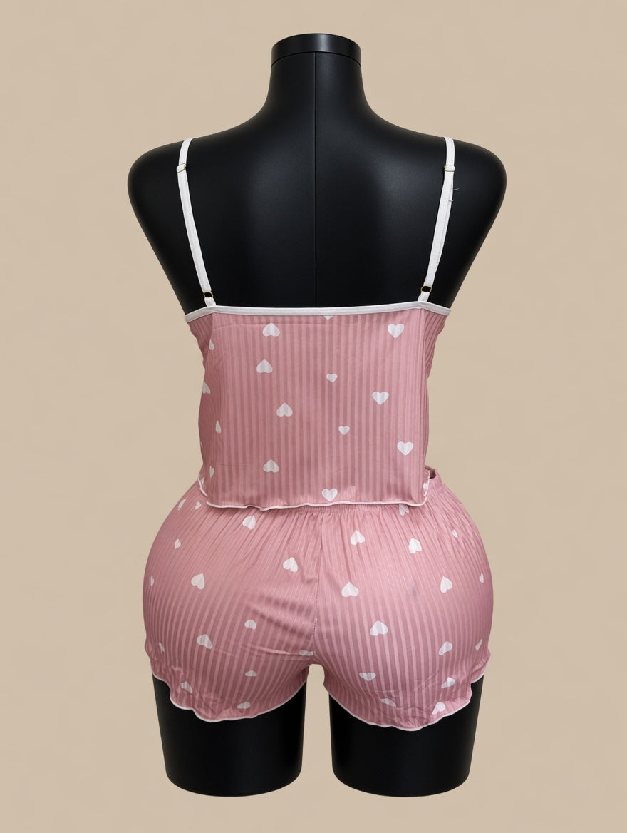 Sweetheart Dream Set Pink white hearts back