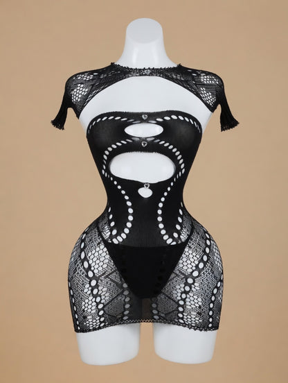 Midnight Obsession Cap Sleeve Cut-Out Mini front
