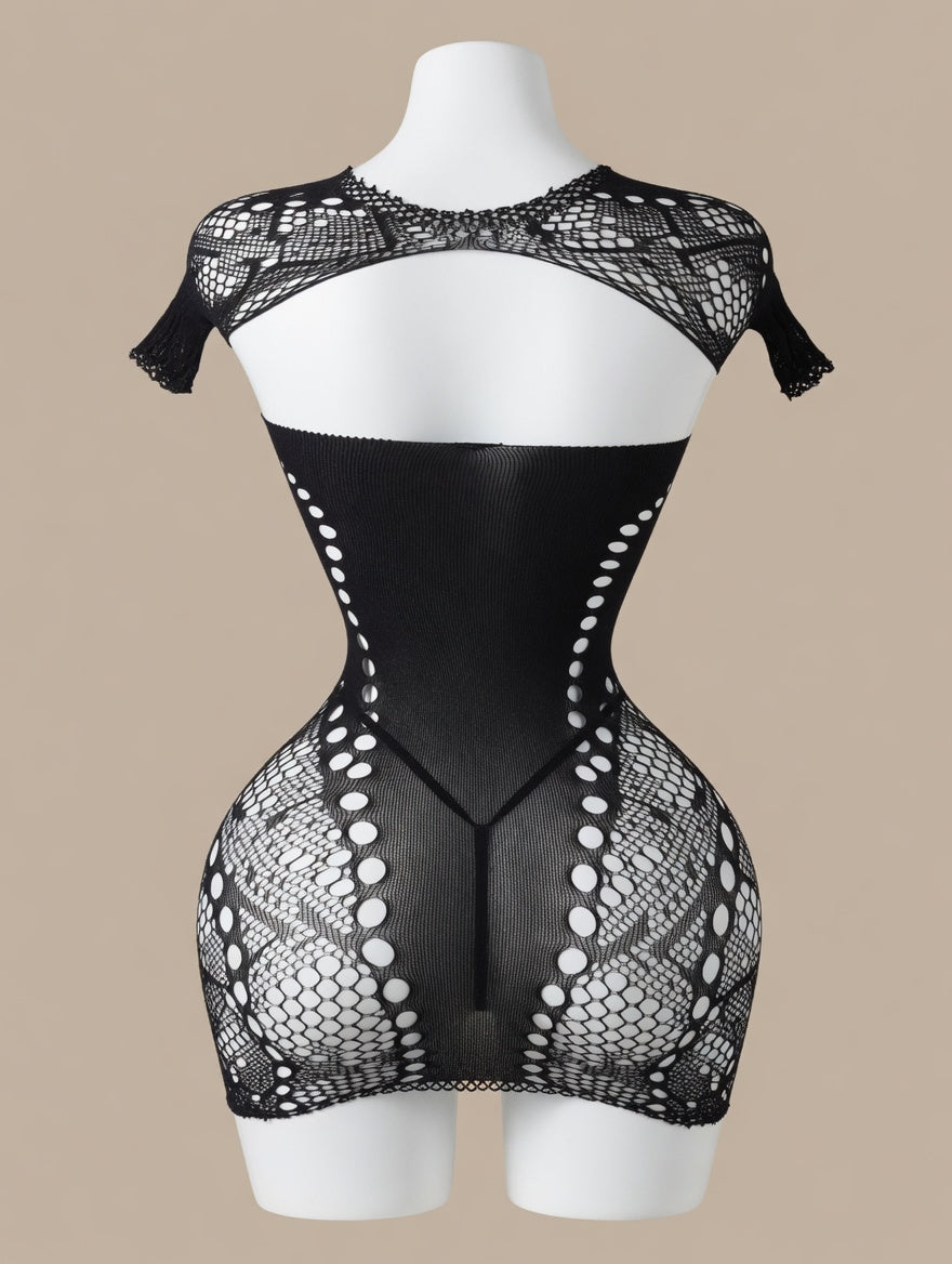 Midnight Obsession Cap Sleeve Cut-Out Mini back