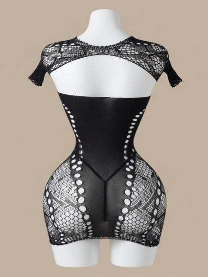 Midnight Obsession Cap Sleeve Cut-Out Mini back